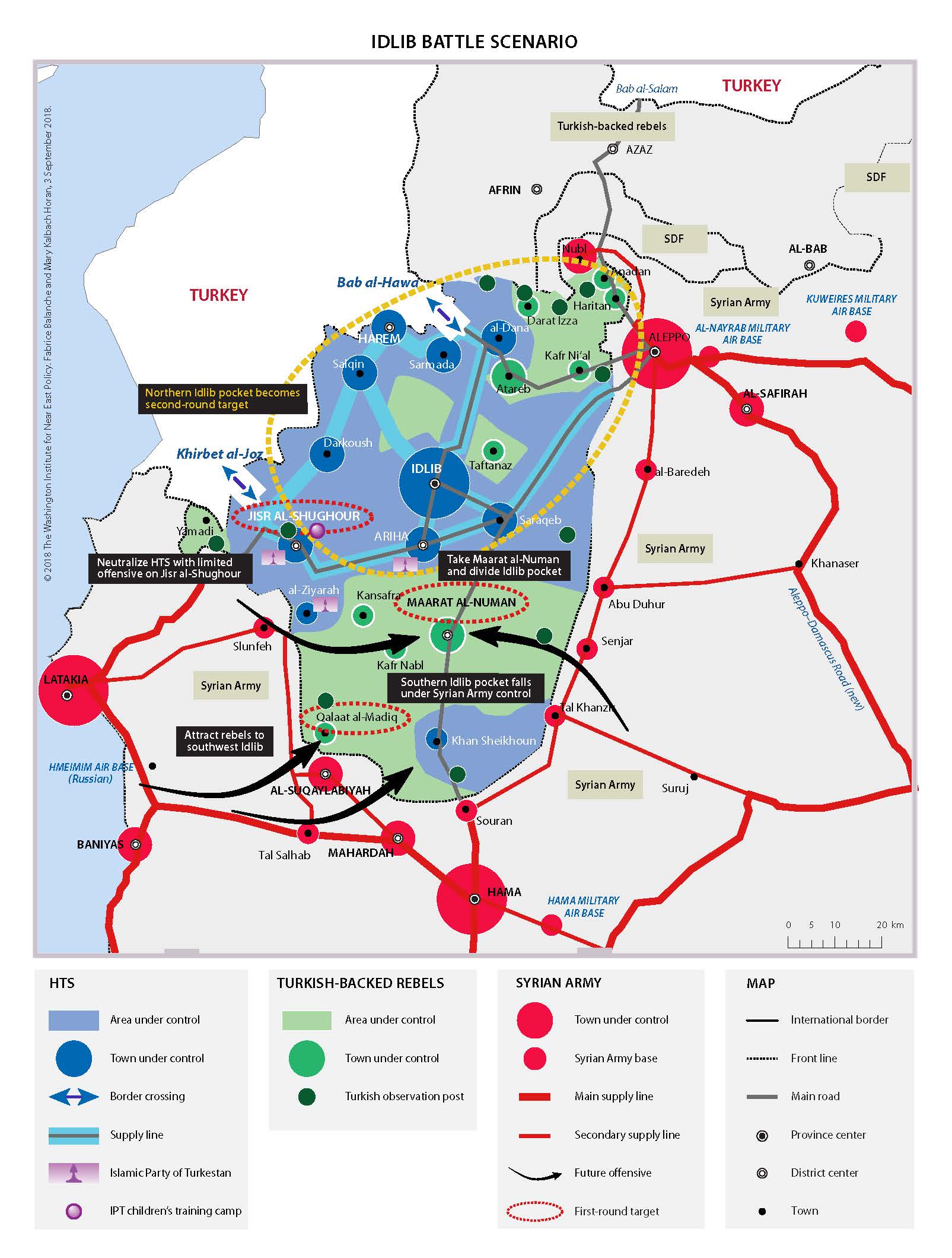 Potencionální bitevní plán k obsazení syrské provincie Idlíb