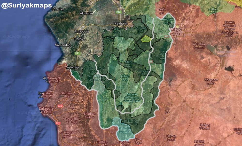 Mapa: vojenská situace v syrské provincii Idlíb