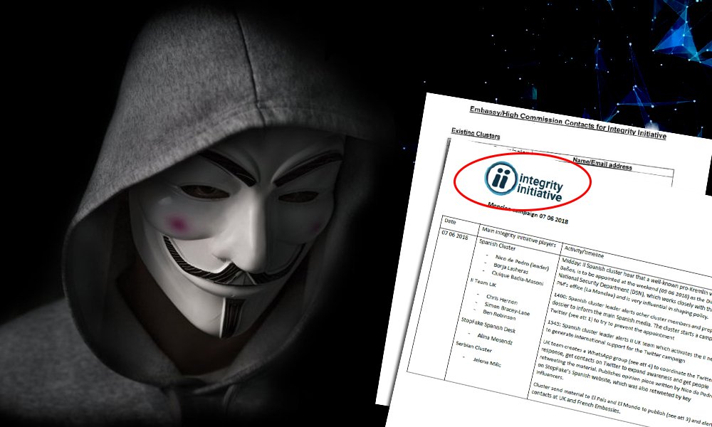 Anonymous zveřejnili třetí dávku ukradených dokumentů dezinformační organizace Integrity Initiative