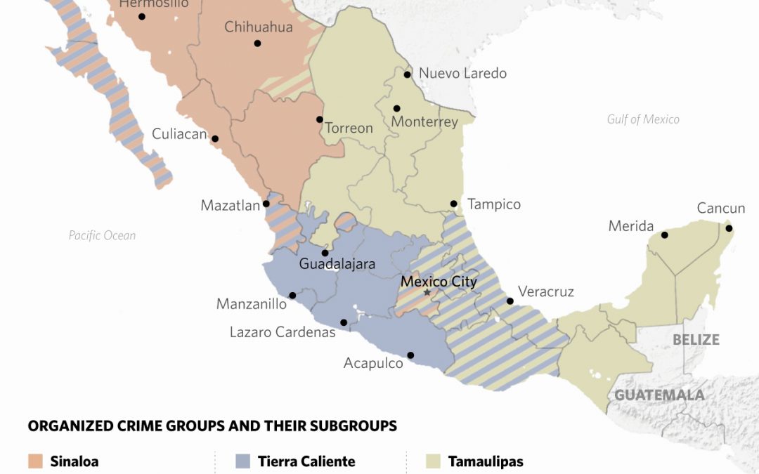 Mapa vlivu mexických narcokartelů